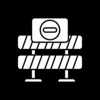 Road closed Glyph Inverted Icon vector