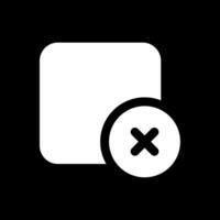 Delete square Glyph Inverted Icon vector