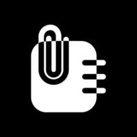 Paperclip 2 Glyph Inverted Icon vector