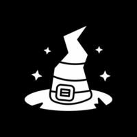 Witch hat Glyph Inverted Icon vector