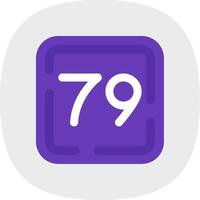 Seventy Nine Flat Curve Icon vector