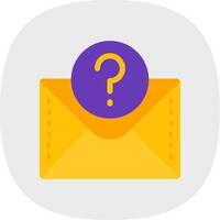 Question mark Flat Curve Icon vector