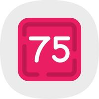 Seventy Five Flat Curve Icon vector