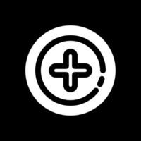 Add 2 Glyph Inverted Icon vector
