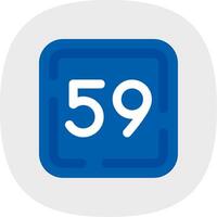 Fifty Nine Flat Curve Icon vector