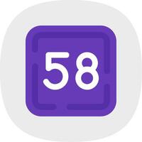 Fifty Eight Flat Curve Icon vector