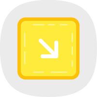 Down right arrow Flat Curve Icon vector