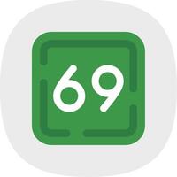 Sixty Nine Flat Curve Icon vector