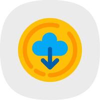 Cloud download Flat Curve Icon vector