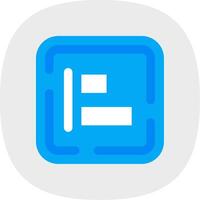 Right align Flat Curve Icon vector