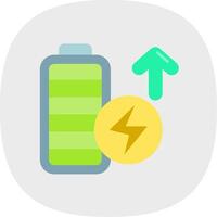 Battery full Flat Curve Icon vector