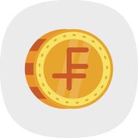 Swiss franc Flat Curve Icon vector