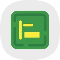 Left alignment Flat Curve Icon vector