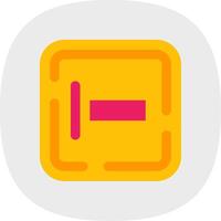 Right align Flat Curve Icon vector