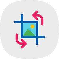 Crop and rotate Flat Curve Icon vector