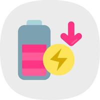 Low battery Flat Curve Icon vector