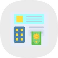 Atm machine Flat Curve Icon vector