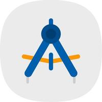 Drawing compass Flat Curve Icon vector