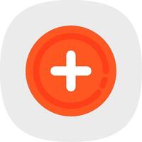 Add circle Flat Curve Icon vector