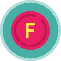 Letter f Flat Multi Circle Icon vector