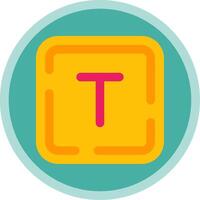 Letter t Flat Multi Circle Icon vector