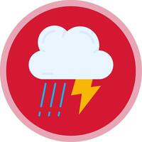 Thunder strom Flat Multi Circle Icon vector