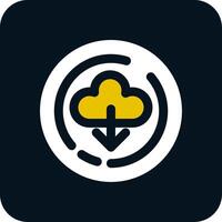 Cloud download Glyph Two Color Icon vector