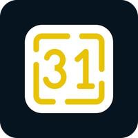 Thirty One Glyph Two Color Icon vector