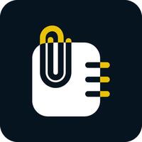 Paperclip 2 Glyph Two Color Icon vector