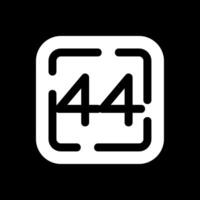 Forty Four Glyph Inverted Icon vector