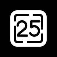 Twenty Five Glyph Inverted Icon vector