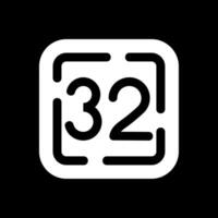 Thirty Two Glyph Inverted Icon vector