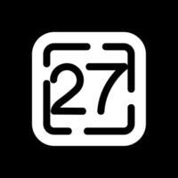 Twenty Seven Glyph Inverted Icon vector