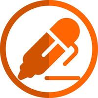 Pen 2 Glyph Orange Circle Icon vector