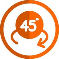 Rotate angle 45 Glyph Orange Circle Icon vector