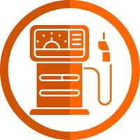 Gas station Glyph Orange Circle Icon vector