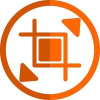 Expand crop resize Glyph Orange Circle Icon vector