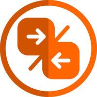 Compare arrow Glyph Orange Circle Icon vector