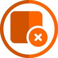 Delete square Glyph Orange Circle Icon vector