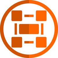 Rectangle frame Glyph Orange Circle Icon vector