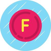 Letter f Flat Blue Circle Icon vector