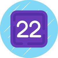 Twenty Two Flat Blue Circle Icon vector