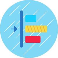 Left alignment Flat Blue Circle Icon vector