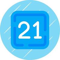 Twenty One Flat Blue Circle Icon vector