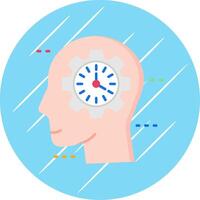 Time management Flat Blue Circle Icon vector