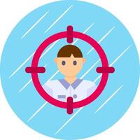 Target audience Flat Blue Circle Icon vector