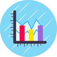 Bar chart Flat Blue Circle Icon vector