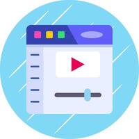 Video player Flat Blue Circle Icon vector