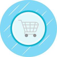 Shopping cart Flat Blue Circle Icon vector