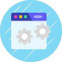 Web setting Flat Blue Circle Icon vector